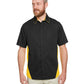 Harriton M586T - Men's Tall Flash IL Colorblock Short Sleeve Shirt  - Black/Snry Yllw