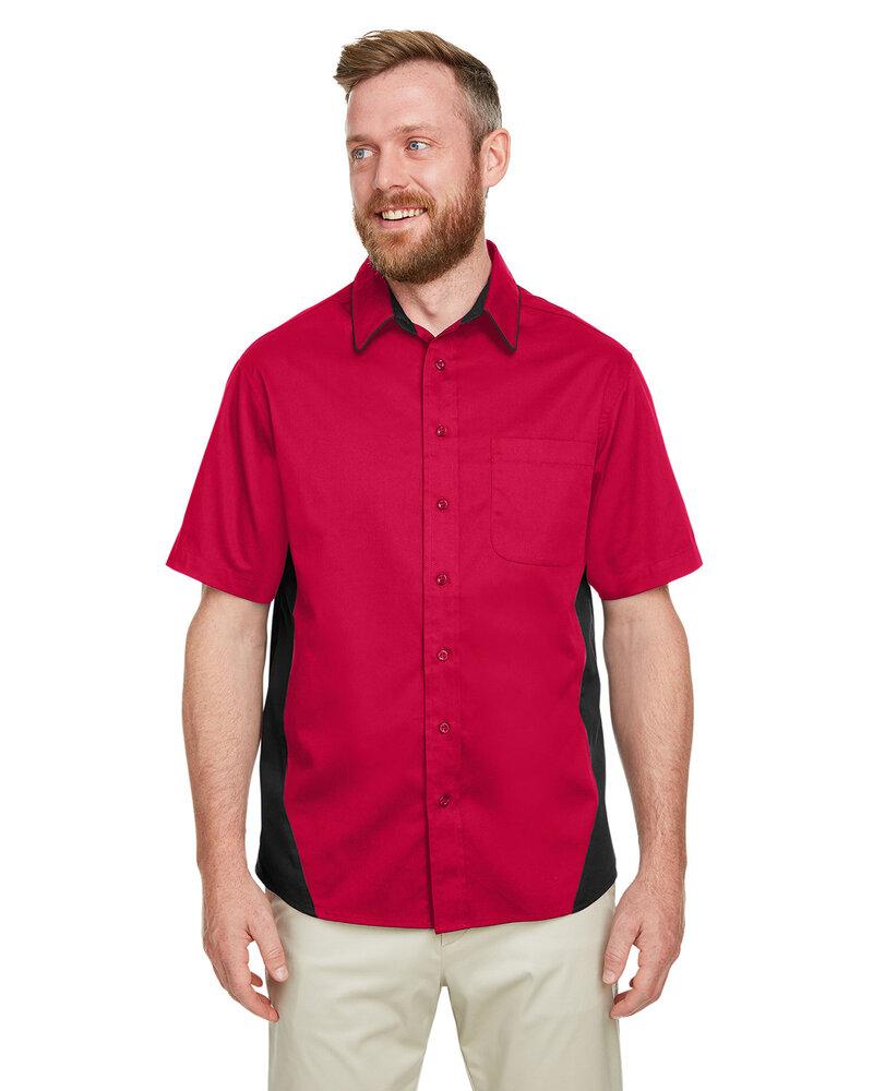 Harriton M586T - Men's Tall Flash IL Colorblock Short Sleeve Shirt  - Black/Snry Yllw