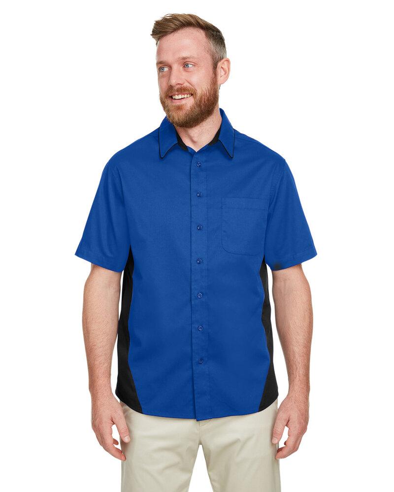 Harriton M586T - Men's Tall Flash IL Colorblock Short Sleeve Shirt  - Black/Snry Yllw
