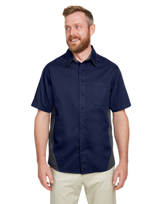 Harriton M586 Men's Colorblock Short Sleeve Shirt