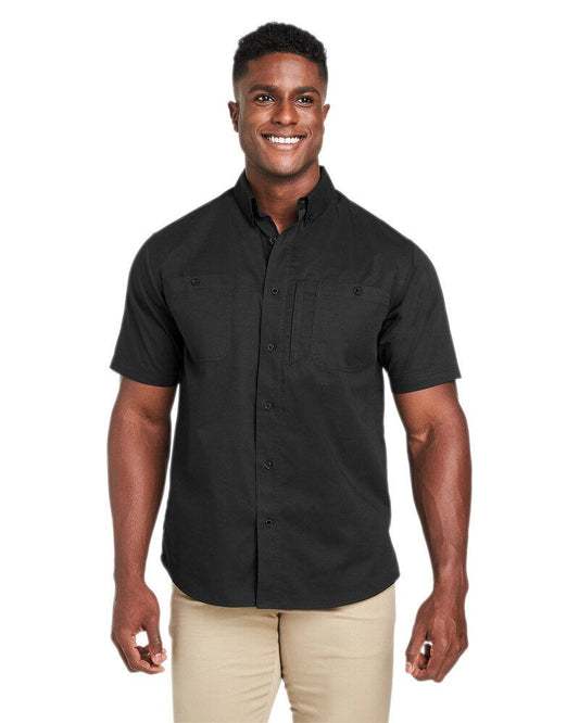 Harriton M585 - Men's Advantage IL Short-Sleeve Work Shirt  - Black