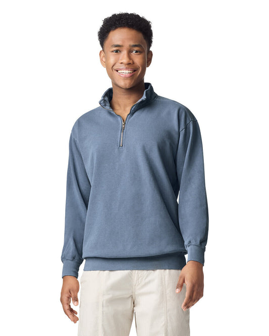 Garment-Dyed Quarter Zip Sweatshirt