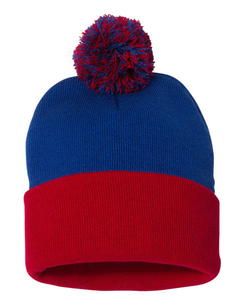 12"Pom-Pom Knit Toque