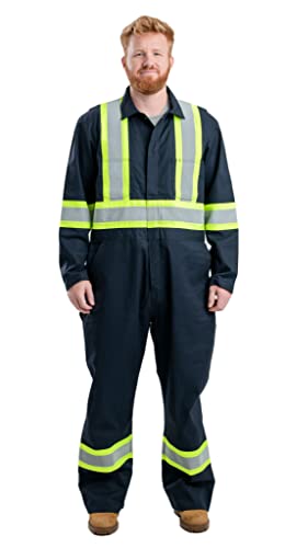 Berne Men's Safety Striped Gasket Unlined Coveralls