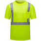 High Visibility Shirts Quick Dry Safety T Shirts with Reflective Strips and Pocket Short Sleeve Mesh Hi Vis Construction Work Class 2 Shirt for Men/Women Lime,XL