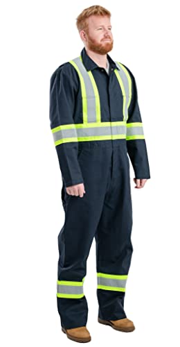 Berne Men's Safety Striped Gasket Unlined Coveralls