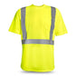 High-Vis Type R Class 2 Wicking T-Shirt - Small | Short Sleeve | High Vis Yellow | ANSI Certified Safety Shirts | 100% Polyester, Moisture-Wicking, Reflective Stripes