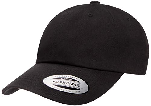 Flexfit/Yupoong Men's Cotton Twill Dad Hat, Black, OSFA