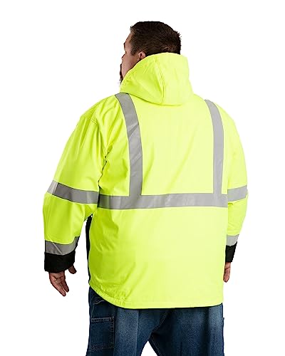 Berne Men's Hi-Vis Class 3 Hooded Softshell Jacket