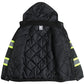 JKSafety Hi-Vis Winter Safety Bomber Jacket for men and women | Winter Safety Jacket Durable and Waterproof | Construction Work Jacket for Winter | Cold Weather PPE | ANSI Compliant (116-Black M)