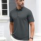 MAGCOMSEN Men's Polo Shirts Short Sleeve Cotton Pique 3 Button Classic Fit Casual T-Shirt Performance Golf Shirts