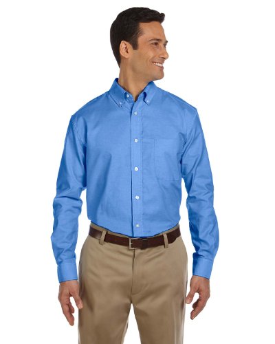 Men's Stain Resist Oxford Shirt, French Blue, XXX-Large