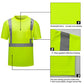High Visibility Shirts Quick Dry Safety T Shirts with Reflective Strips and Pocket Short Sleeve Mesh Hi Vis Construction Work Class 2 Shirt for Men/Women Lime,XL