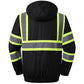 JKSafety Hi-Vis Winter Safety Bomber Jacket for men and women | Winter Safety Jacket Durable and Waterproof | Construction Work Jacket for Winter | Cold Weather PPE | ANSI Compliant (116-Black M)