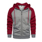 AOTORR Men's Zip Up Hoodie Color Block Long Sleeve Casual Sweatshirt with Pocket