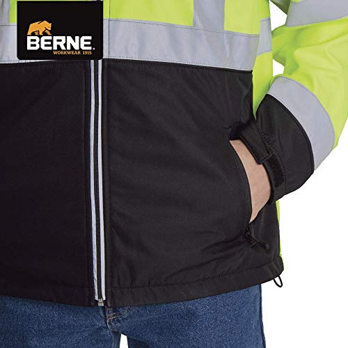 Berne Men's Hi-Vis Class 3 Hooded Softshell Jacket
