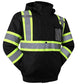 JKSafety Hi-Vis Winter Safety Bomber Jacket for men and women | Winter Safety Jacket Durable and Waterproof | Construction Work Jacket for Winter | Cold Weather PPE | ANSI Compliant (116-Black M)
