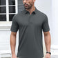 MAGCOMSEN Men's Polo Shirts Short Sleeve Cotton Pique 3 Button Classic Fit Casual T-Shirt Performance Golf Shirts