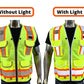 A Reflective Safety Vest For men Class 2 Heavy Woven Two Tone Engineer Hi Viz Safety Vest 3M Tape