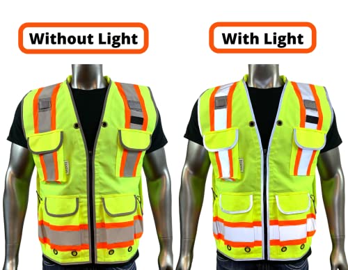 A Reflective Safety Vest For men Class 2 Heavy Woven Two Tone Engineer Hi Viz Safety Vest 3M Tape