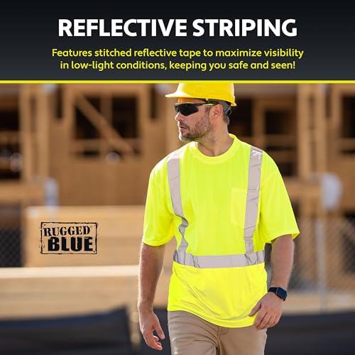 High-Vis Type R Class 2 Wicking T-Shirt - Small | Short Sleeve | High Vis Yellow | ANSI Certified Safety Shirts | 100% Polyester, Moisture-Wicking, Reflective Stripes