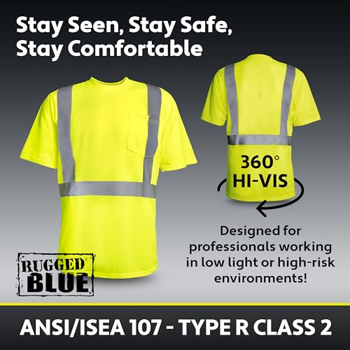 High-Vis Type R Class 2 Wicking T-Shirt - Small | Short Sleeve | High Vis Yellow | ANSI Certified Safety Shirts | 100% Polyester, Moisture-Wicking, Reflective Stripes