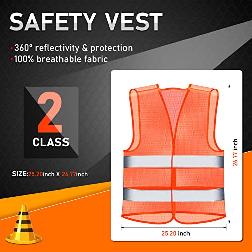 Unittype 30 Pack High Visibility Vest Reflective Safety Hi Vis Mesh Vest Adjustable Size for Men Women Outdoor Works