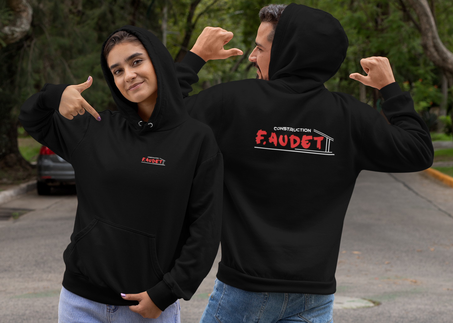 F Audet Construction Black Hoodie