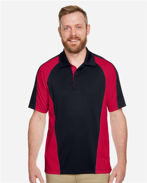 harriton-m385-black-red-dark-charcoal