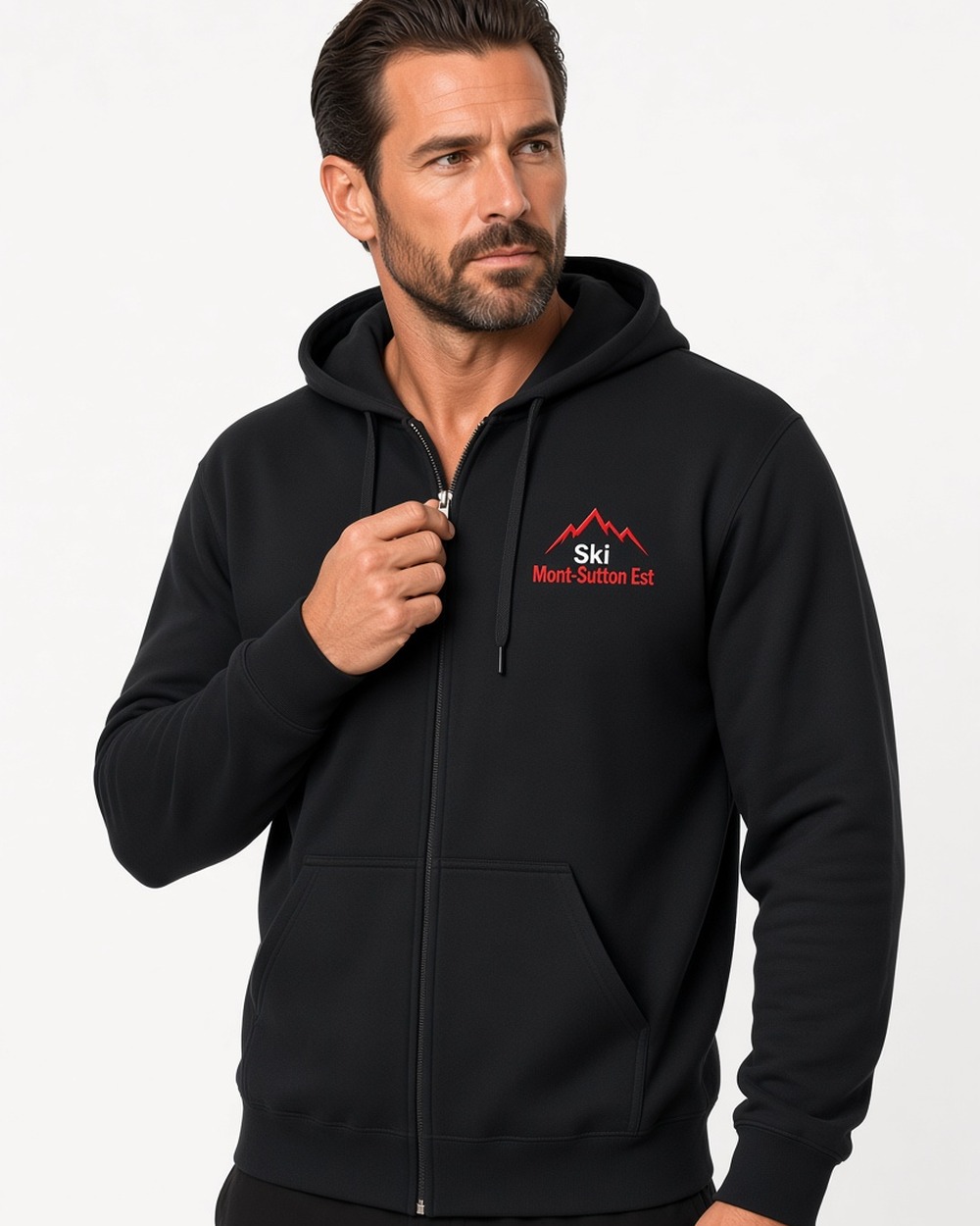 Chandail à capuchon et fermeture éclair Softstyle Gildan SF600 (unisexe) — Black