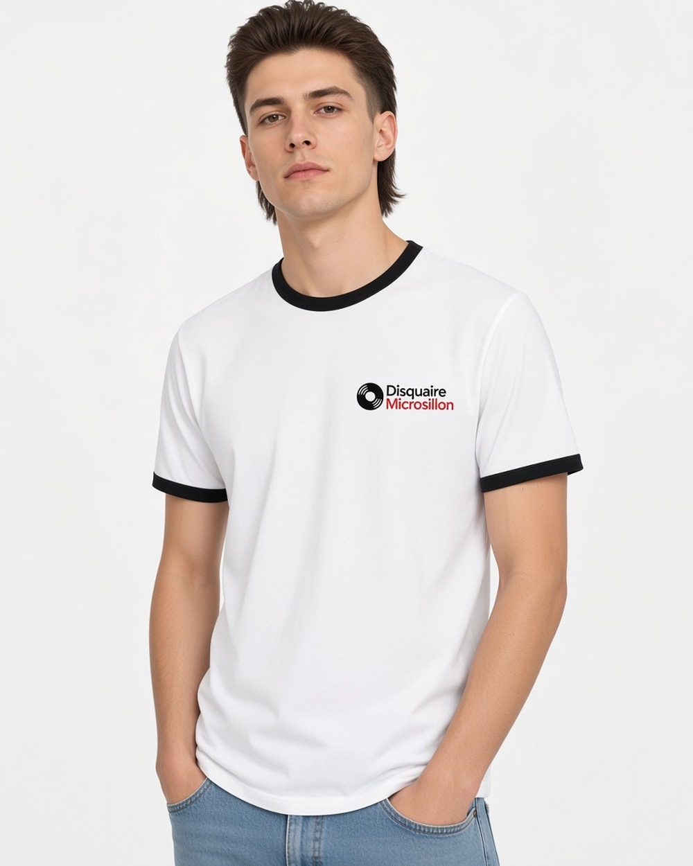 Next Level 3604 Cotton Ringer T-shirt (unisex) — Heather Grey/ Black