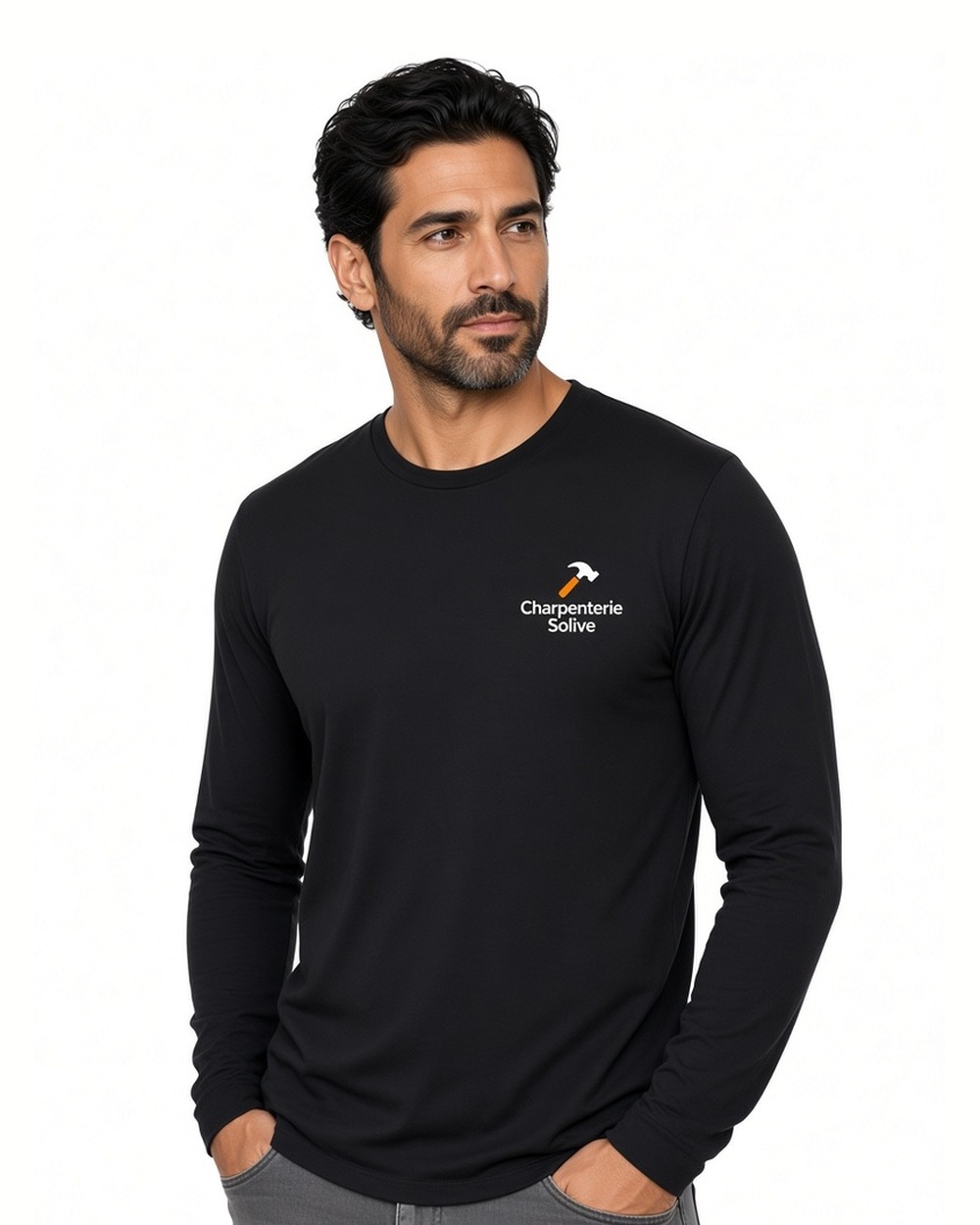 Next Level 6071 Triblend Long Sleeve T-shirt (unisex) — Black
