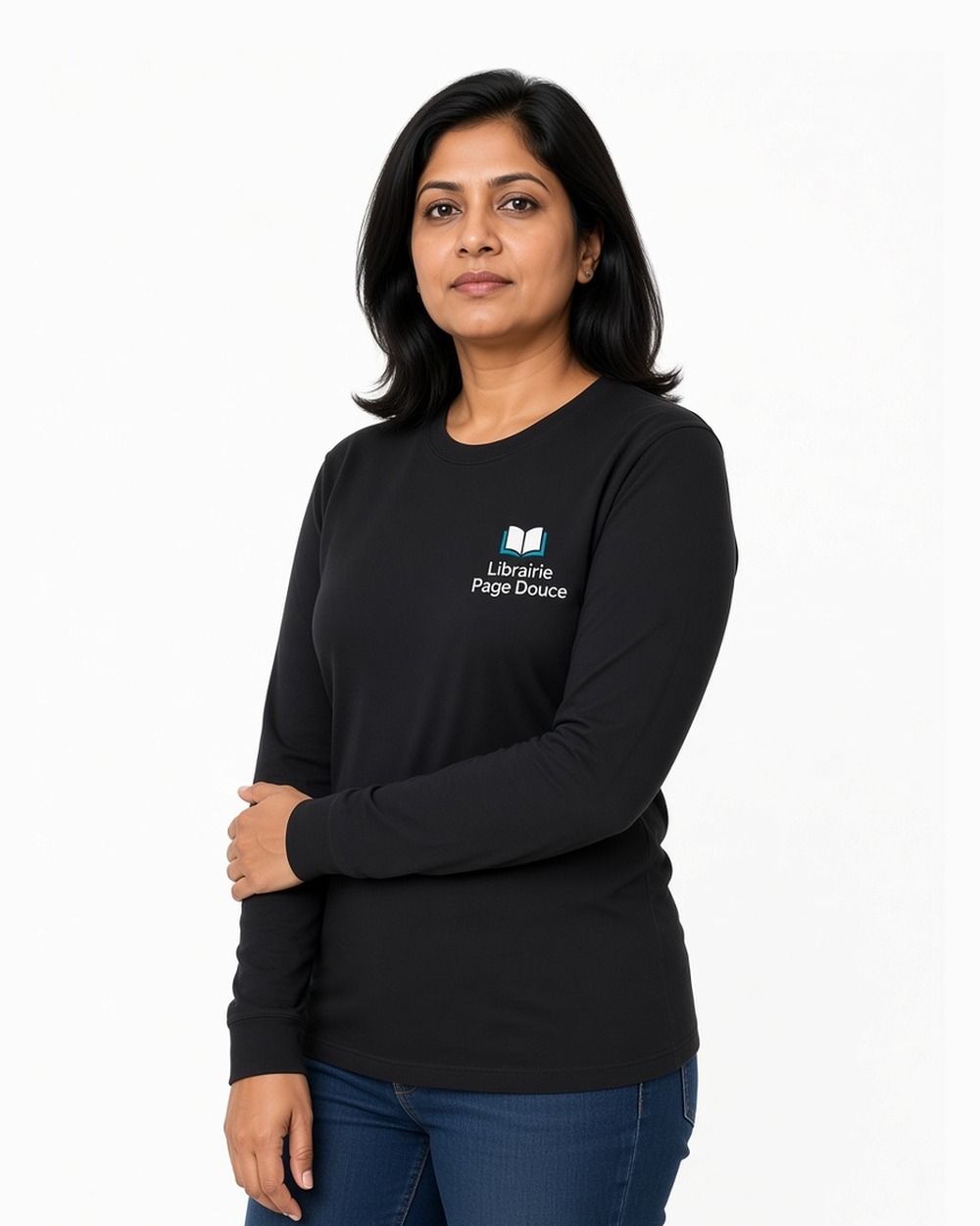 T-shirt à manches longues suédé Next Level 6411 (unisexe) — Black
